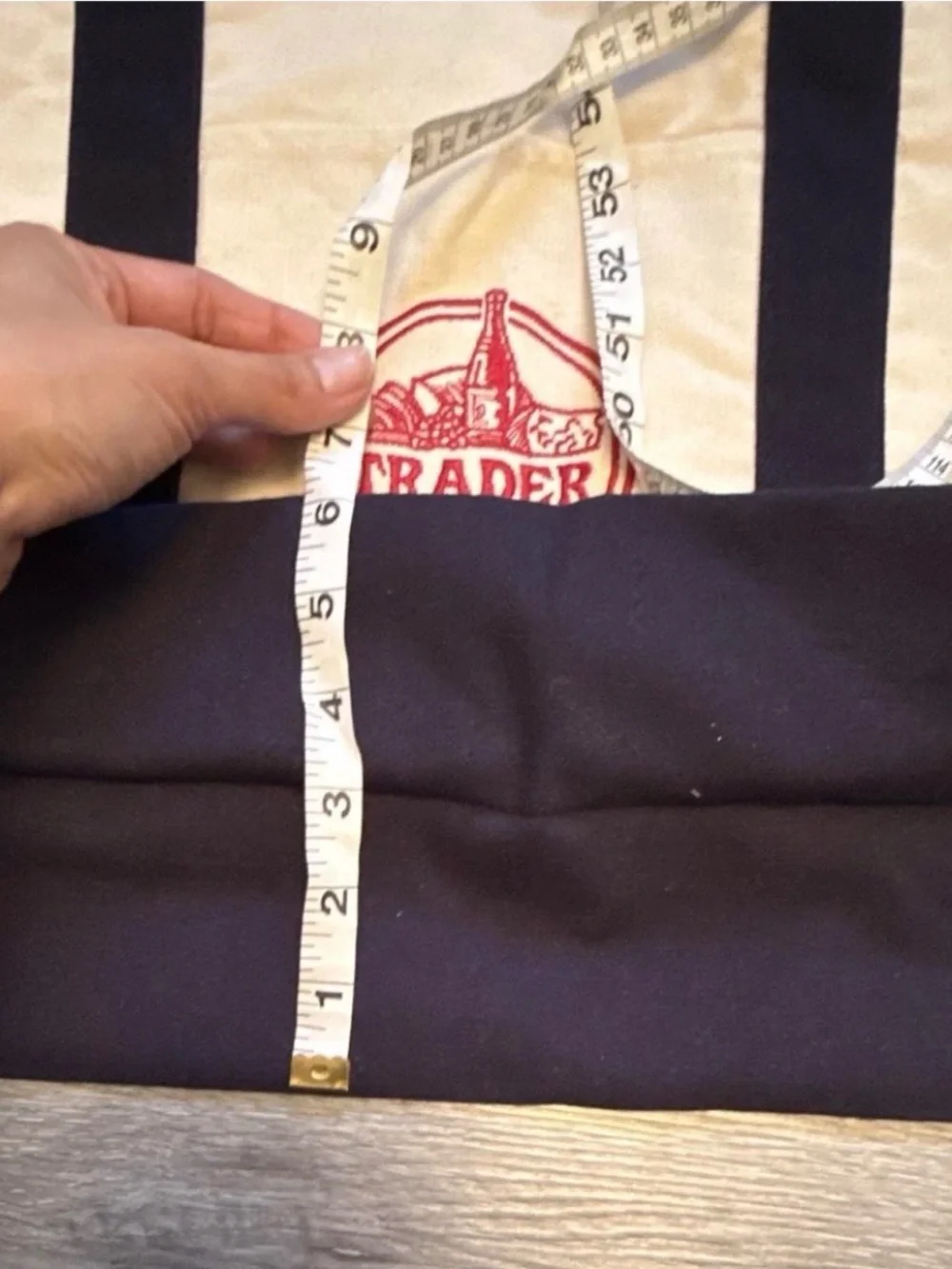 Canvas Tote Bag in Cream with Black Trim